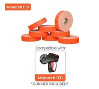 Jio Fluorescent Red Pricing Labels for Monarch 1131 Price Gun - 3 Sleeves, 24 Rolls Value Pack - 60,000 Price Marking Labels - with Ink Rolls Included