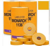 Jio-Orange Pricing Labels for Monarch 1136 Price Gun - 3 Sleeves, 24 Rolls Value Pack - 42,000 Price Marking Labels - with Ink Rolls Included