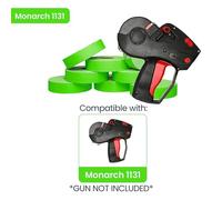 Jio Red Pricing Labels for Monarch 1136 Price Gun - Case of 8 Sleeves, 112,000 Pricemarking Labels Value Pack - with Bonus Ink Rolls Included