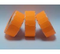 JIO Sato Samark 26 Price Gun Labels, Paper, Rectangular, Self-Adhesive, Glossy, White, Wavy, Multi Peelable, 1500 Count (10, Fluorescent Orange, CT4 26 x 12 mm)