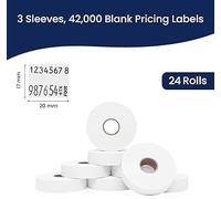 JIO White Pricing Labels for Monarch 1136 Price Gun | 4 Sleeves, 32 Rolls Value Pack - 56,000 Pricemarking Labels