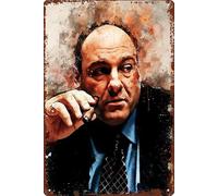 JIOBEATS Expression of Smoking Tony Soprano Retro Metal Tin Vintage Sign 12 X 8 Inch Game Room Man Cave Wall Decor