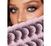 Jiocolor Lashes Fluffy Lashes 15mm Dramatic Long Eyelashes Wispy Natural Look Lashes Soft Faux Mink Eyelashes 3D False Lashes 7 Pairs Lashes Fake lashes Pack (Pack of 1), 7.0 Count