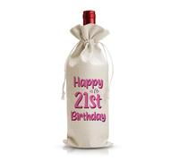 JioJio Chan 21st Birthday Wine Bag, 21 Year Old Birthday Decorations, Gift Wine Bag for Her Besties Friend Teen Girls