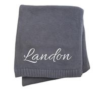 JIOJOG Personalised Baby Blankets - Customised Newborn Soft Cotton Blanket with Name, Personalised Baby Girl/Boy Gifts, Customised Newborns Blanket for Stroller Nursery, 75x100cm