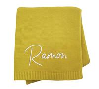 JIOJOG Personalised Baby Blankets - Customised Newborn Soft Cotton Blanket with Name, Personalised Baby Girl/Boy Gifts, Customised Newborns Blanket for Stroller Nursery, 75x100cm