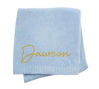 JIOJOG Personalised Baby Blankets - Customised Newborn Soft Cotton Blanket with Name, Personalised Baby Girl/Boy Gifts, Customised Embroidered Newborns Blanket for Stroller Nursery, 75x100cm