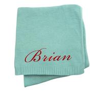 JIOJOG Personalised Baby Blankets - Customised Newborn Soft Cotton Blanket with Name, Personalised Baby Girl/Boy Gifts, Customised Newborns Blanket for Stroller Nursery, 75x100cm