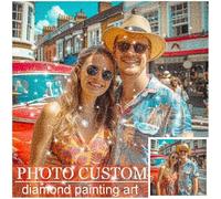 JIOJOG Personalised Diamond Art Photo Custom Diamond Painting Customised Diamond Art Picture,Create own Diamond Painting for Adults,5d DIY Full Drills Painting Kits