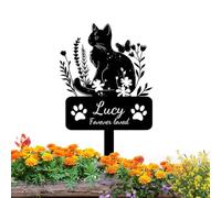 Jiolelores Personalized Cat Memorial Grave Marker Stake Custom Cat Memorial Garden Stake Pet Loss Sympathy Gift Outdoor Pet Memorial Plaque Metal Yard Stake