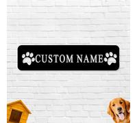 Jiolelores Personalized Dog Room Metal Signs Custom Paw Prints Metal Wall Art Decor Customized Name Signs for Pet House Personalized Dog Lovers Gift