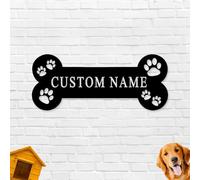Jiolelores Personalized Dog Room Metal Signs Custom Paw Prints Metal Wall Art Decor Customized Name Signs for Pet House Personalized Dog Lovers Gift