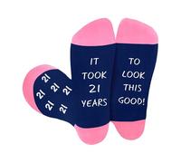 JIOMULIG 21st Birthday Gifts for Her Daughter,21st Birthday Presents for Her Keepsake,Novelty Socks Gifts for 21 Year Old Female Friend Sister Girlfriend Niece Christmas Stocking Fillers