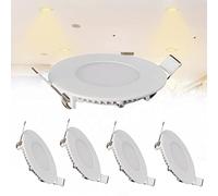 JIONET 3W LED recessed Ceiling Light, 3 Inch Downlights 180LM Cold Light White Light 6500K, Round Aluminum Metal Spotlights, Hole Φ 70 mm for Living Room Bedroom