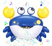 Jiosdo Baby Bath Bubble Toys, Automatic Crab Bubble Maker Baby Bath Toys Kids Bath Bubble Machine with 12 Music, Fun Bath Toy for Bubble Bath Bathtub Toys Toddler Bath Toys Baby Shower (Blue)