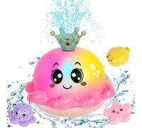 Jiosdo Baby Bath Toys, Octopus Sensory Spray Light Up Bath Toys | Auto-Sensing Water Spray Sprinkler Toy Bath Lights for Kids, Floating Fountain Shower Toys (Pink)