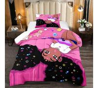 Jiospet Black Girl Magic Comforter Twin Set - African Girls Comforters Black Girls Bedding for Bedroom Decor Pink Kids Twin Bedding, 1 Comforter+1 Pillowcase