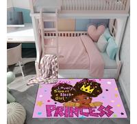 Jiospet Black Girl Rugs for Bedroom 2'×3', African American Rugs for Girls Room Princess Room Decor for Bedroom Decor for Teen Living Room Floor Mats