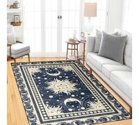 Jiospet Celestial Rugs for Living Room - Sun and Moon Rug Boho Moon Phase Rugs for Bedroom Sun Room Area Rug with Celestial Pattern, 3x5 Feet