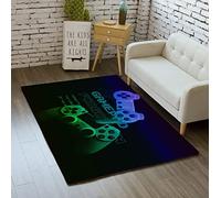 Jiospet Game Rugs for Bedroom Boys Teen 3D Gamepad Black Living Room Rugs Entryway Carpet for Gamer Blue Green Video Game 59 in x 39 in