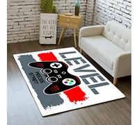 Jiospet Game Rugs for Bedroom Boys Teens Gaming Level Carpets Living Room Mat Home Decor Gamepad for Gamers Grey White Crystal Floor Polyester Area Rugs Decor Doormats, 2'5 inches x4', 47 in x 31 in