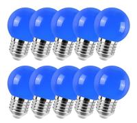 Jiotouhu 10 Pack e27 Coloured Light Bulb, G45 Blue Light Bulb, 2W Equivalent to 20W Halogen lamp, LED Coloured GolfBall Bulbs, for Outdoor Indoor Decorative