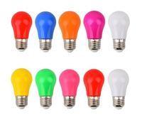 Jiotouhu 10 Pack e27 led Edison Screw Bulb, A50 Coloured Light Bulb, Mixed Colours, 3W Equals 30W Halogen lamp, for Wedding Halloween Christmas Party Bar Mood Ambiance Decor