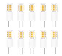 Jiotouhu 10X G4 LED Light Bulbs, 2W Bright Version LED Bulb Replace 20W Halogen Bulb, Warm White, Flicker Free, Ideal for Chandelier Living Room Bedroom Table Light Bulb, Non-Dimmable, DC/AC 12V