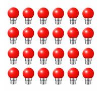 Jiotouhu 24 Pack B22 Bayonet Colored LED Light Bulbs 2W G45 Golf Ball Mini Globe Bulb Lighting Bulbs,Red for Outdoor Indoor String Patio Garden Party Christmas, Tree, Fairy Party Night Lights
