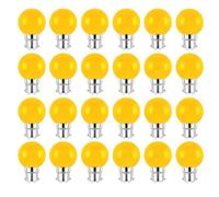 Jiotouhu 24 Pack B22 Bayonet Colored LED Light Bulbs 2W G45 Golf Ball Mini Globe Bulb Lighting Bulbs,Yellow for Outdoor Indoor String Patio Garden Party Christmas, Tree, Fairy Party Night Lights