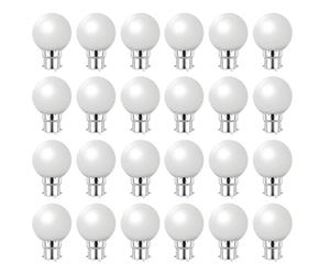 Jiotouhu 24 Pack Cold White Color Light Bulb B22 Bayonet, Decorative Festoon Bulb 2W, Small Golf Ball Bulb, for Outdoor Indoor String, Christmas, Tree, Fairy Party Night Lights