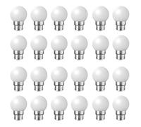 Jiotouhu 24 Pack Warm White Color Light Bulb B22 Bayonet, Decorative Festoon Bulb 2W, Small Golf Ball Bulb, for Outdoor Indoor String, Christmas, Tree, Fairy Party Night Lights