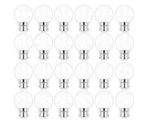 Jiotouhu 24 Pack Warm White Color Light Bulb B22 Bayonet, Decorative Festoon Bulb 2W, Small Golf Ball Bulb, for Outdoor Indoor String, Christmas, Tree, Fairy Party Night Lights