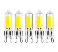 Jiotouhu 5 Pack G9 2W LED Bulbs, 25W Halogen G9 Light Bulbs Replacement, Glass Cover, 6000K Cool White, 250 Lumen, 360°Beam Angle, 80Ra, AC 220-240V, Non-Dimmable
