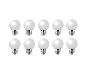 Jiotouhu E27 LED Light Bulb,Colored Bulb 2W LED Golf Ball Bulb, 20W Incandescent Bulb Equilavent, AC220-240V,200 Lumen,6000K Cool White Edison Screw Bulb, Non-Dimmable,10 Packs