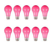Jiotouhu e27 Screw Bulb, A60 Coloured Light Bulbs, Pink Light Bulb, 3W Equivalent 30W Incandescent, 300lm, Non-Dimmable, for Home Party Bars and Christmas Decorations (10-Pack)
