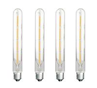 Jiotouhu E27 T30 Cold White 6500K 220V Edison Style LED Tubular Filament Bulb，4W ，No Flicker,Non dimmable 4 Pieces