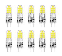 Jiotouhu G4 LED Bulbs 3W, 30W Halogen Equivalent, G4 Bi-Pin LED Light Bulbs, Cool White 3000K, 12V Non-Dimmable G4 Capsule Bulbs for Home Lighting, 300LM, Pack of 10