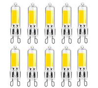 Jiotouhu LED G9 2W LED COB Bulbs 250LM, AC220-240V, Cool White 6000K, Energy Saving Bulb CRI80, Full Glass, 25W Halogen Bulb Equivalent, 360° Beam Angle, 10 Packs