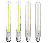 Jiotouhu T30 Filament Vintage LED Bulbs, 225mm Tubular E27 Edison Screw, Energy Saving 4W Light Bulb 40W Equivalent, Cool White 6500K, 400LM, Non-dimmable, 4-Pack