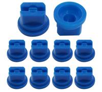 Jiozermi 10 Pcs Blue 110 Degree Flat Fan Spray Tip, 0.3mm Orifice Plastic Sprayer Nozzle for Backpack Sprayer, Agricultural Boom Sprayer, Garden Watering, Weed Killing, Greenhouse Misting