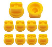Jiozermi 10 Pcs Yellow 110 Degree Flat Fan Spray Tip, 0.3mm Orifice Plastic Sprayer Nozzle for Backpack Sprayer, Agricultural Boom Sprayer, Garden Watering, Weed Killing, Greenhouse Misting