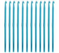 Jiozermi 12 Pcs 5 mm Crochet Hooks, Aluminum Crochet Needles Knitting Needles Soft Grip Crochet Hook for DIY Yarn Craft, Beginners Practice
