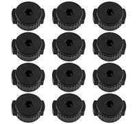 Jiozermi 12 Pcs Black Cymbal Nuts Drum Accessories, 8mm Plastic Quick Release Cymbal Nut Cymbal Mate Nut for Percussion Drum Kit Parts Accessories