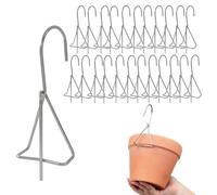 Jiozermi 12 Pcs Terracotta Pots Hanger Hooks, Stainless Steel Plant Wall Holder Flower Pot Hangers for Plants Outdoor Orchids Clay Pots Wall and Fence Mounted