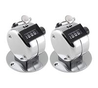 Jiozermi 2 Pack Desk Tally Counter, 4 Digit Number Counter Clicker, Mechanical Number Click Counters for Handheld or Base Mount