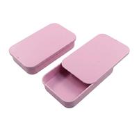 Jiozermi 2 Pack Slide Top Tin Box Containers, 3.23x2x0.63 Inch Pink | Metal Storage Cases, For Dental Floss, Lip Balm, Jewelry & Small Items, Tinplate Travel Organizer Box