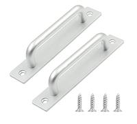 Jiozermi 2 Pack Sliding Barn Door Handle, 5.9 Inch Gate Door Handle, Aluminium Alloy Door Pull Handles for Sliding Barn Door Gate Cabinet Closet Drawer Garage Shed, Silver