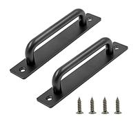 Jiozermi 2 Pack Sliding Barn Door Handle, 5.9 Inch Gate Door Handle, Aluminium Alloy Door Pull Handle for Sliding Barn Door Gate Cabinet Closet Drawer Garage Shed, Black