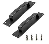 Jiozermi 2 Pack Sliding Barn Door Handle, 7.9 Inch Gate Door Handle, Aluminium Alloy Door Pull Handle for Sliding Barn Door Gate Cabinet Closet Drawer Garage Shed, Black